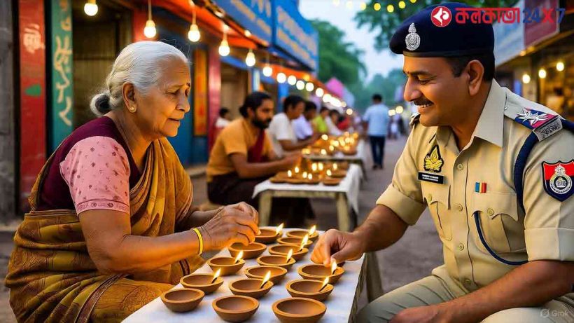 On Dhanteras in Hapur, UP, police officer Vijay Gupta bought all clay lamps from an elderly woman’s unsold stall, spreading light and hope while supporting local artisans.