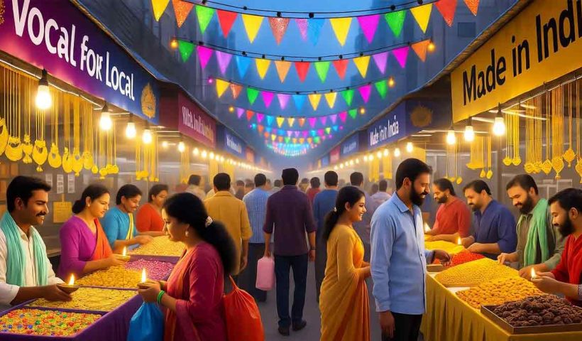 CAIT report reveals record Diwali 2025 sales of ₹6.05 lakh crore, driven by Vocal for Local. 87% buyers chose Indian products, boosting domestic trade by 25%.