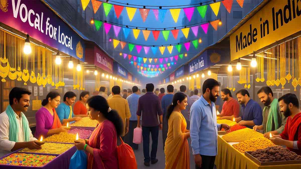 CAIT report reveals record Diwali 2025 sales of ₹6.05 lakh crore, driven by Vocal for Local. 87% buyers chose Indian products, boosting domestic trade by 25%.