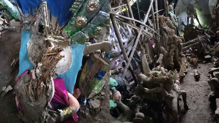 ঠাকুর কারখানায় হামলা, ভাঙচুর ৫০টির বেশি মূর্তি