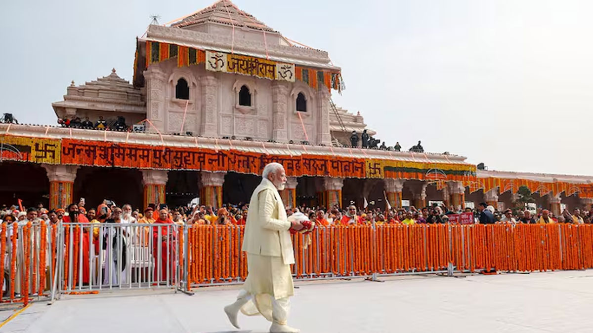 PM Modi Ayodhya Ram Mandir Flag Hoisting