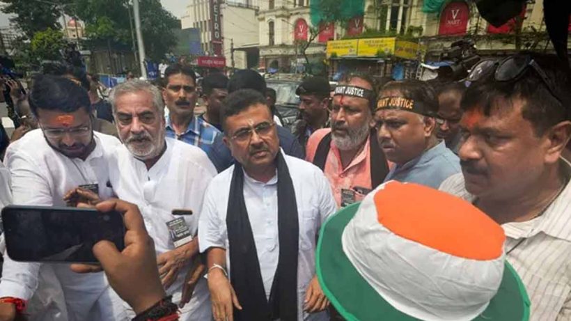 suvendu-adhikari-nagrakata-protest-bjp-dm-office-gherao