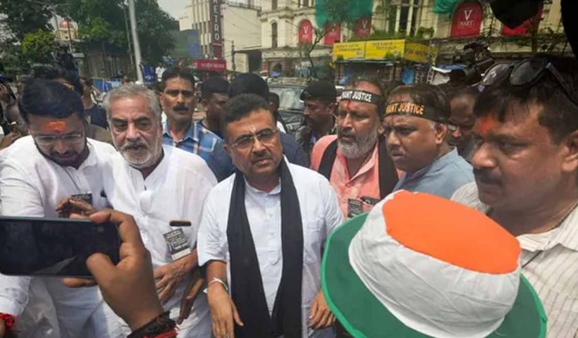 suvendu-adhikari-nagrakata-protest-bjp-dm-office-gherao