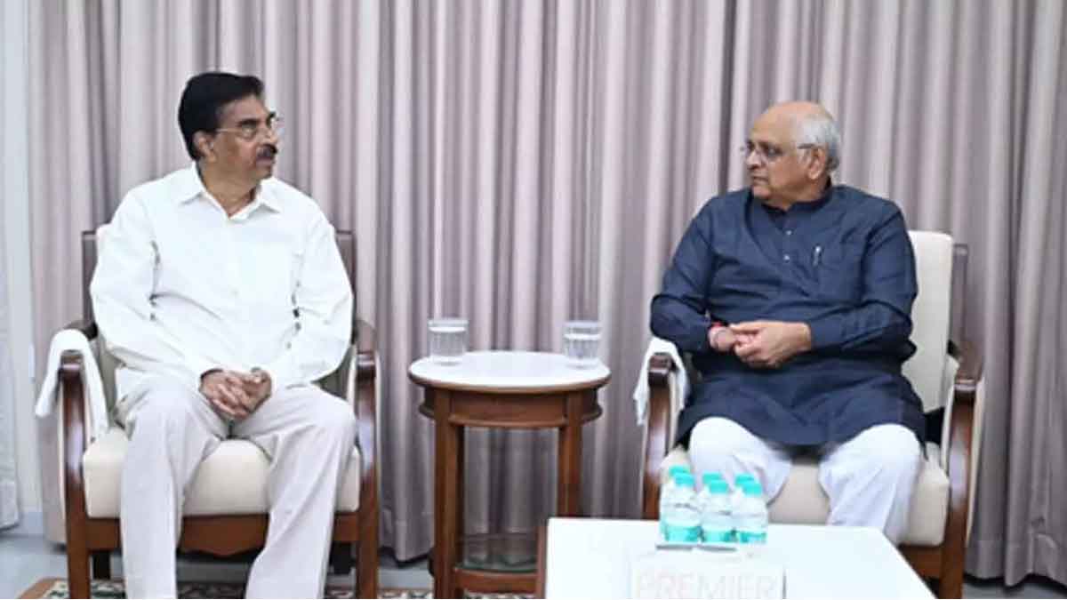 Odisha Governor pays courtesy visit to Gujarat CM Bhupendra Patel in Gandhinagar