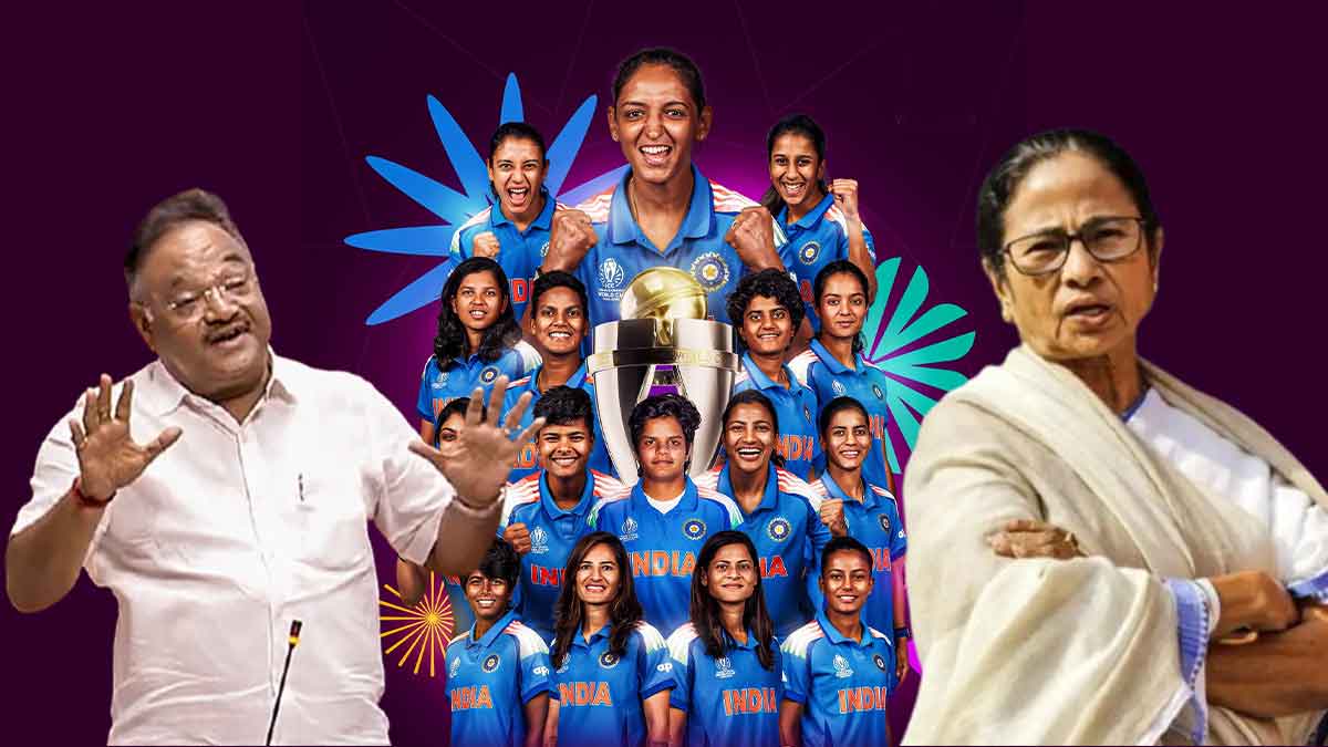 BJP leader Samik Bhattacharya reacts to India’s ICC Women’s World Cup 2025 win, saying “Girls went out, played, and won,” indirectly targeting West Bengal CM.