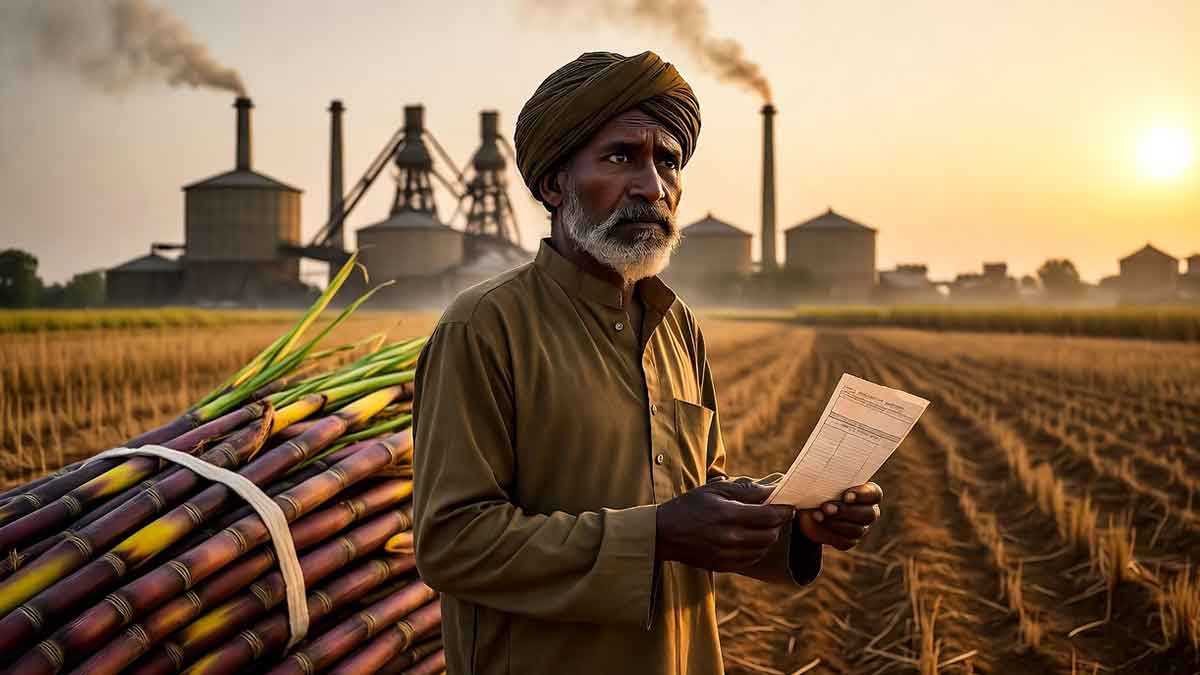 Sugarcane farmers across India face falling prices and delayed payments as sugar mills struggle with low international rates. State governments may announce relief measures soon.