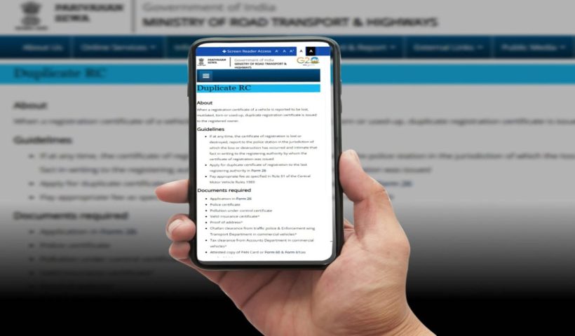 Apply Duplicate RC Online Vahan