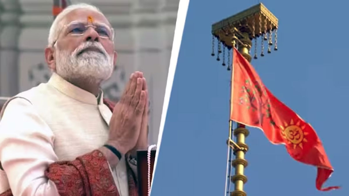 PM Modi hoists saffron flag in Ayodhya
