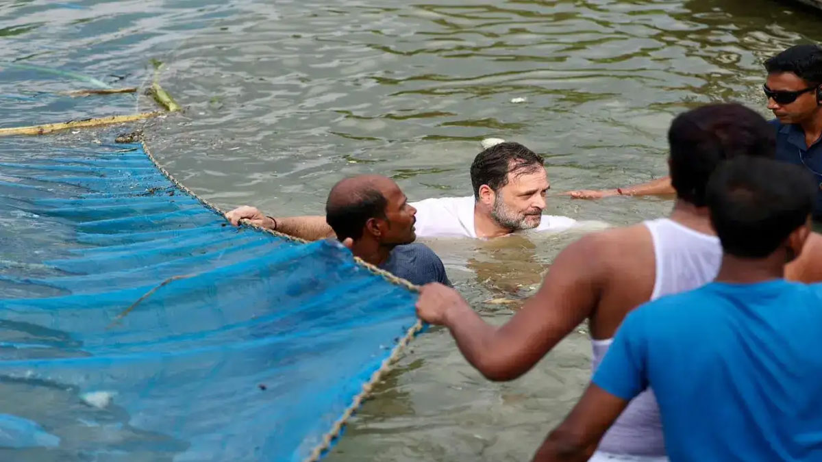 Rahul Gandhi Fishing Bihar