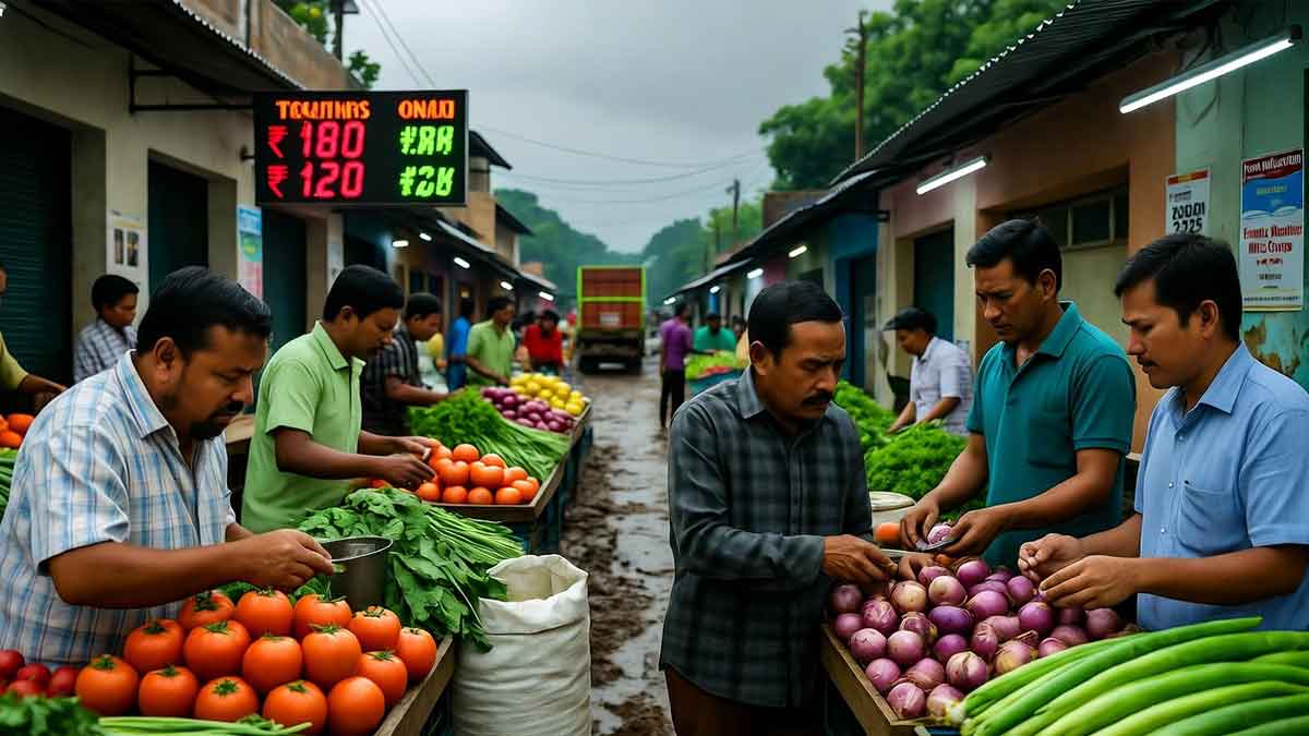 Vegetable prices surge in Indian metro cities like Delhi, Mumbai due to erratic weather, supply chain disruptions, and crop damage. Onions, tomatoes hit Rs 100/kg; households cut consumption amid rising inflation.