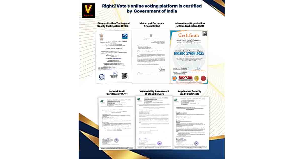 India’s Most Trusted eVoting Platform Certified by STQC, ISO & MCA