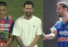 আর্জেন্টিনার নয়, মেসি হয়ে গেলেন ভারতীয়! রইল ভাইরাল ভিডিও lionel-messi-india-t20-jersey-meets-kuldeep-yadav