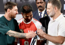 hyderabad-sees-an-unusual-match-as-messi-kicks-off-with-cm-revanth-reddy