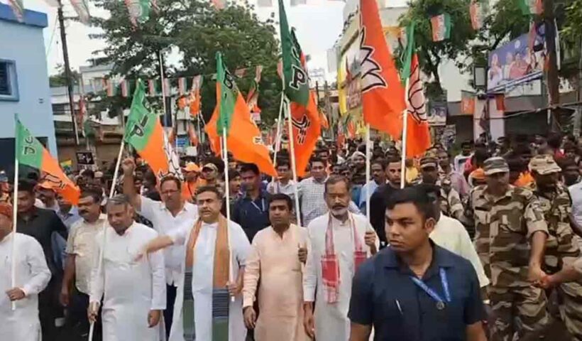 We Will Not Remain Silent in Kolkata,’ Declares Shubhendu Amid Mass Protest Against Bangladesh Killings”