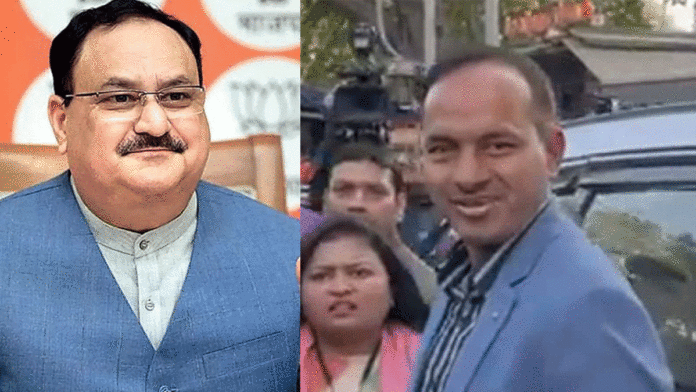 IPS Sumit Kumar in Nadda meeting