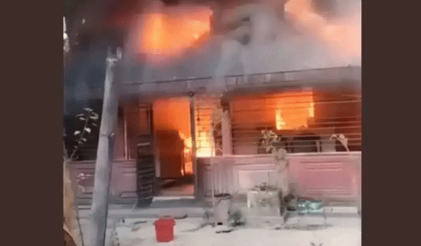 Bangladesh Hindu teacher home torched