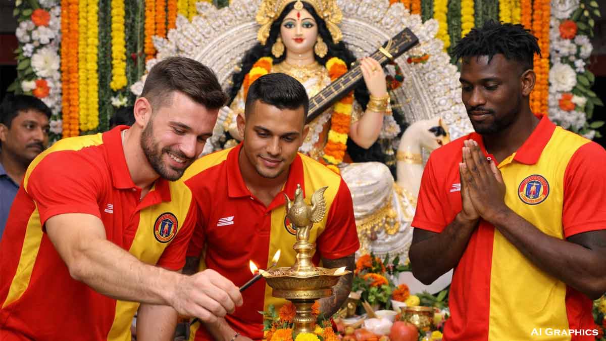 east-bengal-stars-inaugurate-saraswati-puja-naktala
