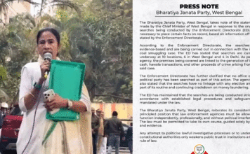 BJP Press Note on I-PAC ED raid