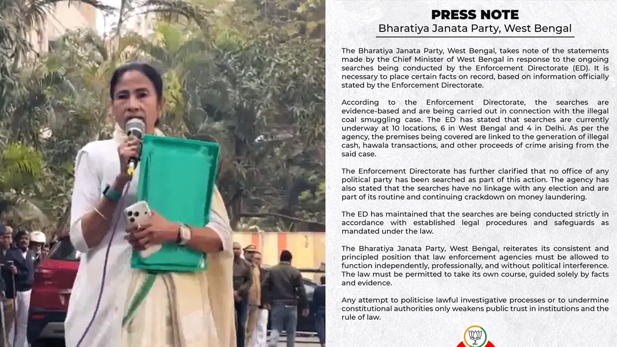 BJP Press Note on I-PAC ED raid