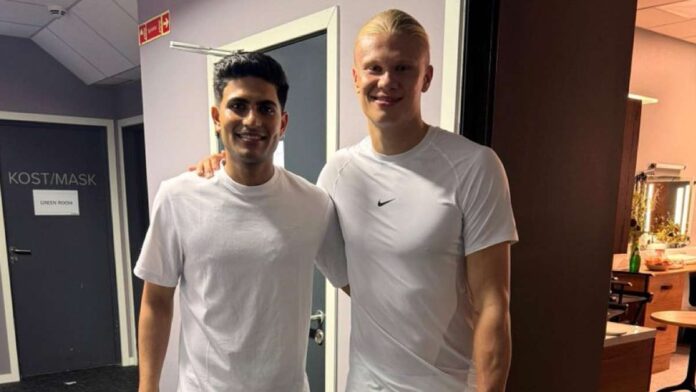 shubman-gill-meets-erling-haaland-manchester-city shubman-gill-meets-erling-haaland-manchester-city