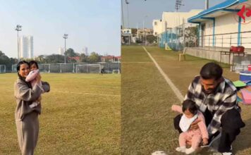 subhasish-bose-daughter-first-football-moment-viral-video