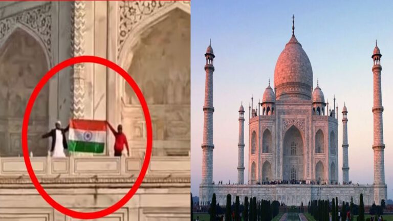 তাজমহলের ভিতরে উড়ল তেরঙ্গা! ‘জনগণমন’ গাইলেন হিন্দু মহাসভার সদস্যরা