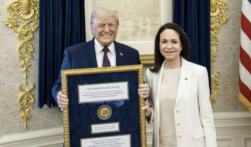 Machado give her Nobel Peace Prize to Trump