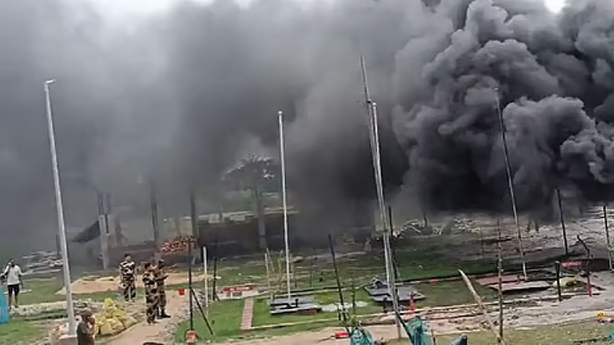 BSF camp fire Hingalganj