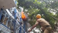 Massive fire at South 24 Parganas Zilla Parishad building