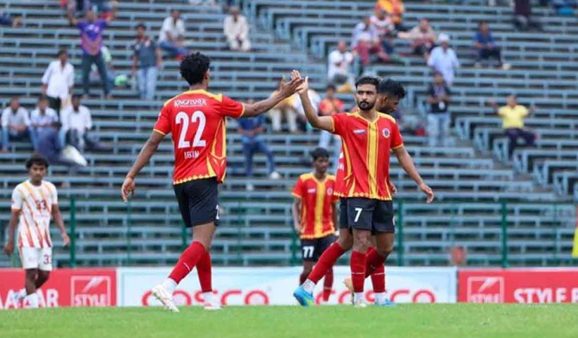 east-bengal-beat-bidhannagar-5-1-kolkata-football-league-vishnu-hat-trick