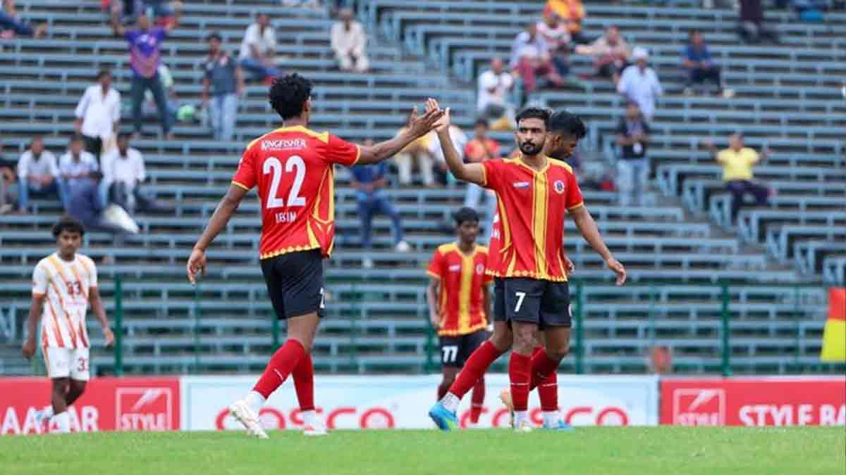 east-bengal-beat-bidhannagar-5-1-kolkata-football-league-vishnu-hat-trick
