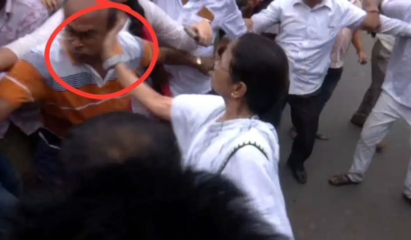 Mamata Banerjee Slaps TMC Worker While Trying to Control Crowd