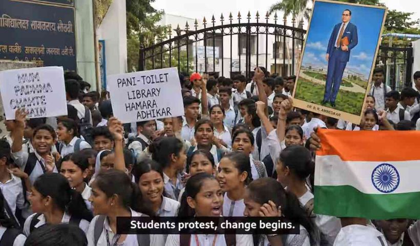 uttar-pradesh-school-students-protest-basic-facilities-fatehpur-written-assurance